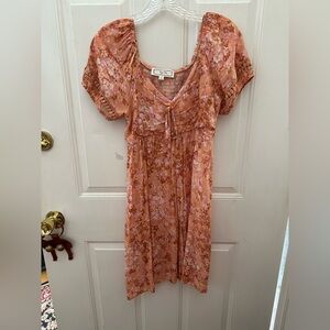 Hippie Rose Floral Peach Midi Dress